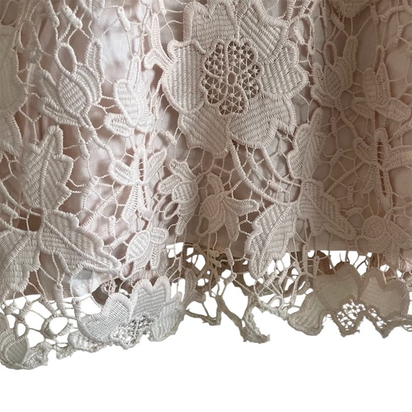 HOLDING HORSES Blush Lace-Trim Babydoll Dress Size 6 Boho Summer Beach - Picture 4 of 5